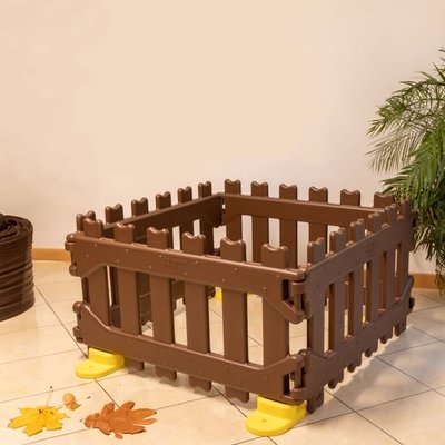 Mobilier - Barrière de séparation & Cloison crèche - Barrière modulaire 4 panneaux - Marron