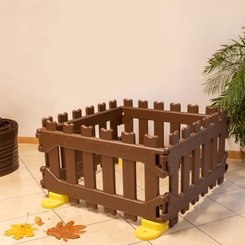 Mobilier - Barrière de séparation & Cloison crèche - Barrière modulaire 4 panneaux - Marron