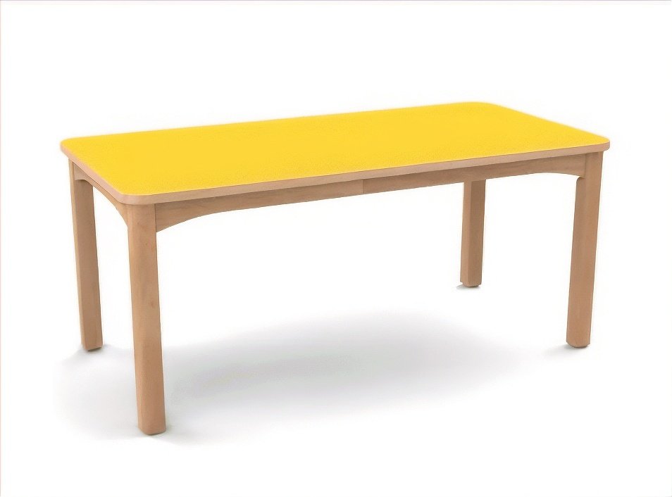 Table en bois 120 x 60 cm T3 - Jaune