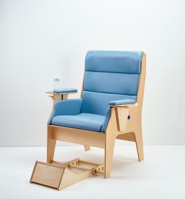 Puériculture - Fauteuils, coussins et accessoires d'allaitement - Fauteuil d'allaitement avec repose pied - bleu