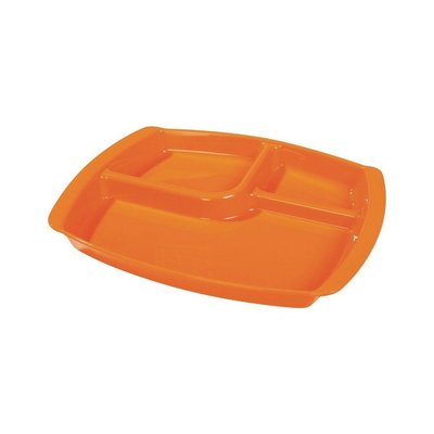 Repas - Plateaux Repas Enfants et à Compartiments - Plateau 3 compartiments polypropylene opaque agrumes