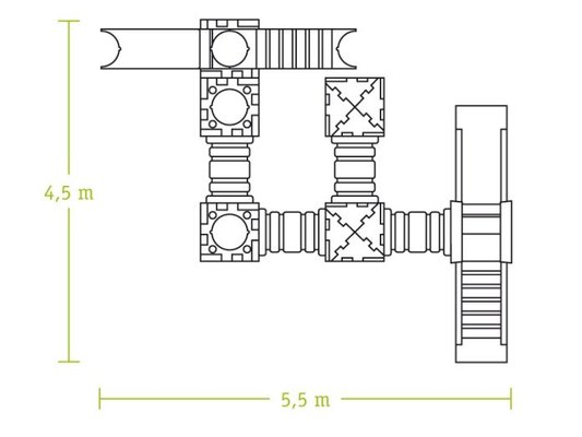 Mobilier - Aire de jeux et structure extérieure - Parcours de jeux cubique avec toboggans