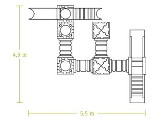 Mobilier - Aire de jeux et structure extérieure - Parcours de jeux cubique avec toboggans