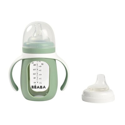 Repas - Biberons Classic et Large - Biberon verre d'apprentissage 2 en 1 210 ml