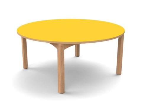 Table ronde 4 pieds T3 - Jaune