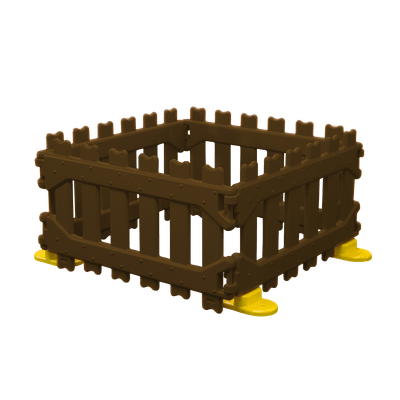 Mobilier - Barrière de séparation & Cloison crèche - Barrière modulaire 4 panneaux - Marron