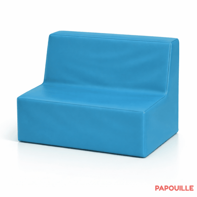 Mobilier - Meuble en mousse et Pouf - Banquette enfant 2 à 3 places en mousse pvc h. 25cm turquoise