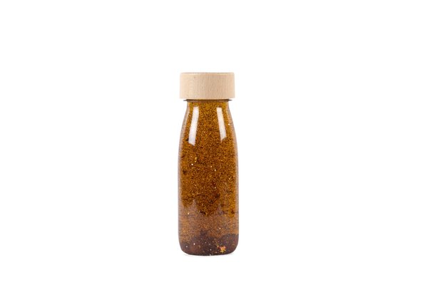 Motricité - Eveil Sensoriels et Tactiles - Pack de 3 bouteilles sensorielles : Float curcuma, sienne et brun