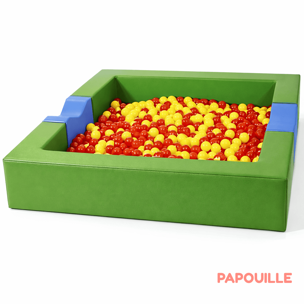 Piscine à balles en mousse revêtement pvc avec extension (complète) vert