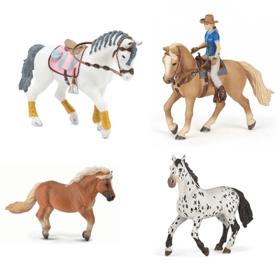 Jouets - Figurines - Lot de 4 figurines cheval -enfant-