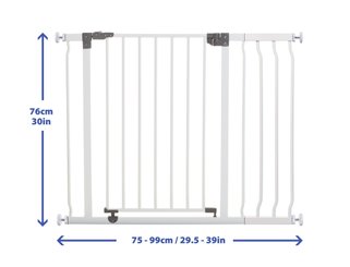 Médical et Prévention - Barrières de Sécurité Enfant - Barrière - Portillon avec rallonge 75 - 99 cm - Blanc