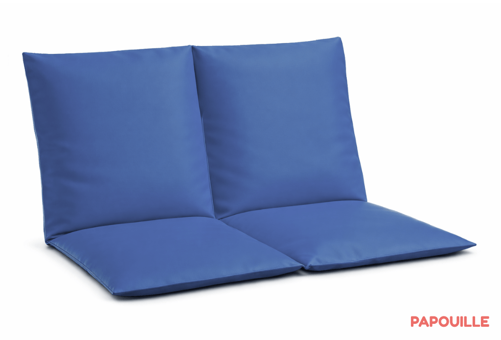 Coussin assise 2 places bleu