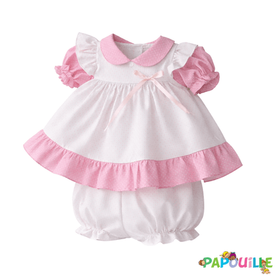 Jouets - Poupons, Peluches et Accessoires - Ensemble poupon fille robe plus culotte 52 cm