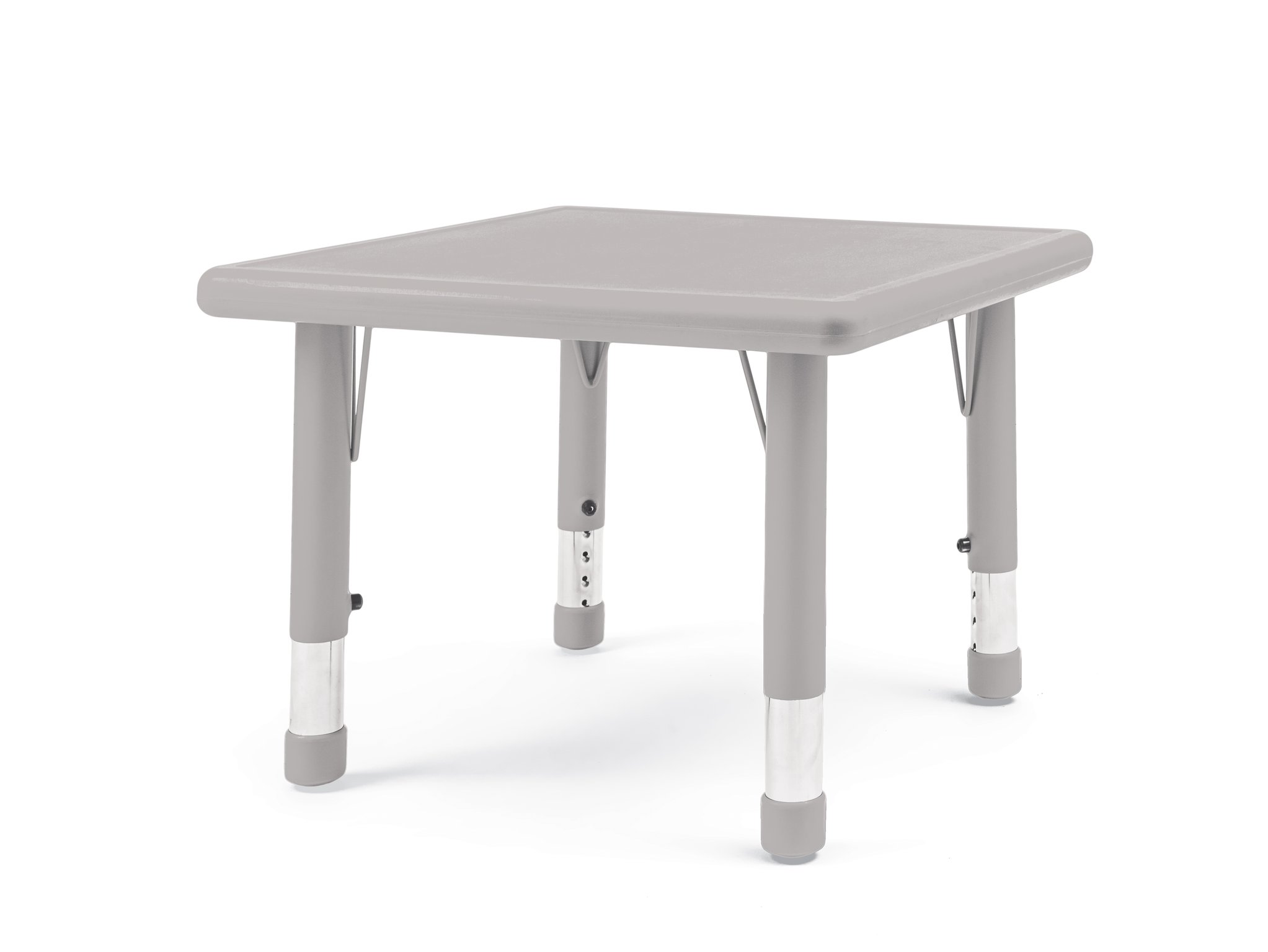 Table carré crèche réglable en hauteur t0 à t3 gris
