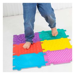 Motricité - Eveil Sensoriels et Tactiles - Puzzle sensoriel - 6 pièces - 30 x 30 cm