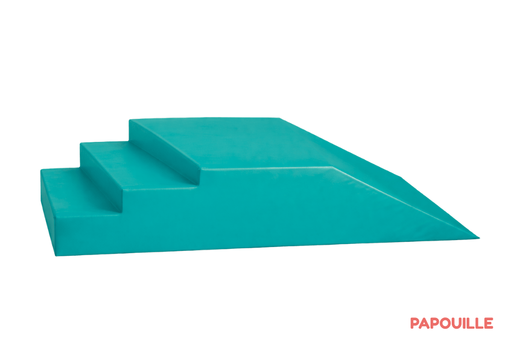 Module escalier toboggan 3 marches en mousse pvc h.30cm malouine