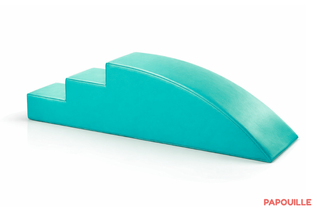 Module petit toboggan incurve 3 marches en mousse pvc h.23 malouine