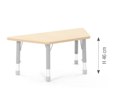 Mobilier - Table crèche et scolaire - Table trapèze réglable - surface HPL - 120 x 60 x 60 cm