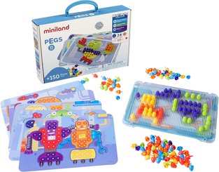 Jeux - Jeux Éducatifs et Puzzle - Kit mosaïques à picots moyens - 150 pièces