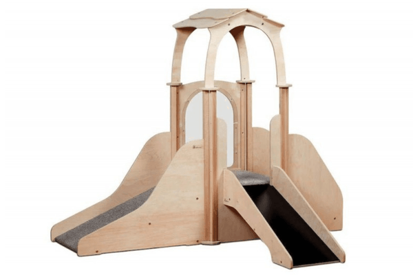 Mobilier - Structure de motricité / activité intérieur - Structure de jeux avec toit - 2 toboggans