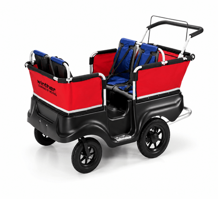 Puériculture - Poussette - Poussette chariot quadruple kiddy bus tortue 4 places