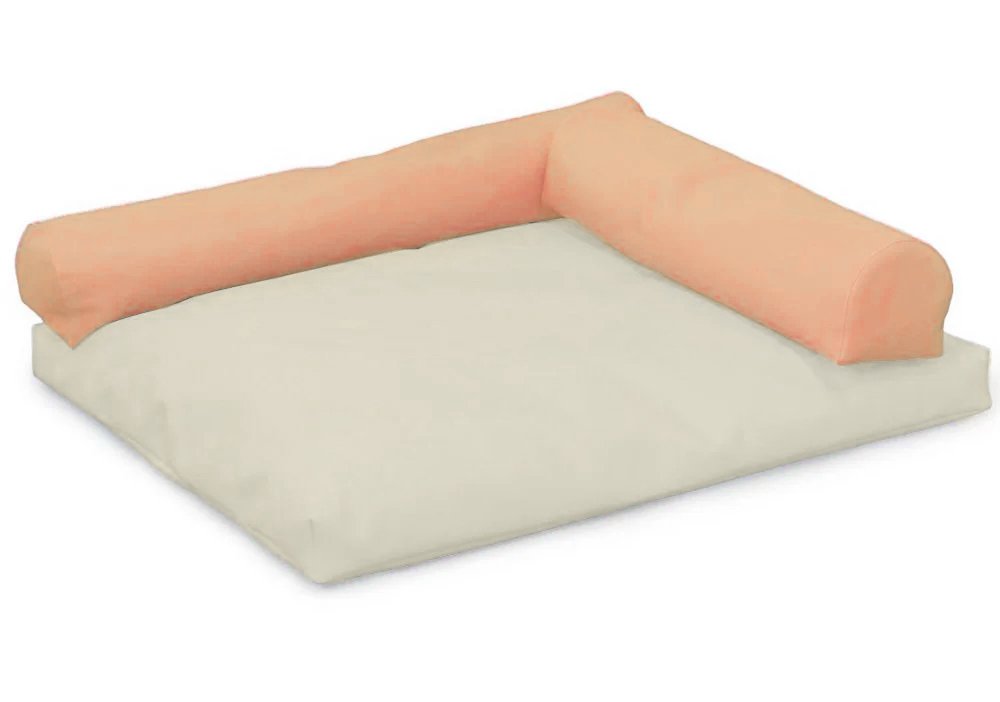 Coussin carré avec rouleaux Gris Abricot