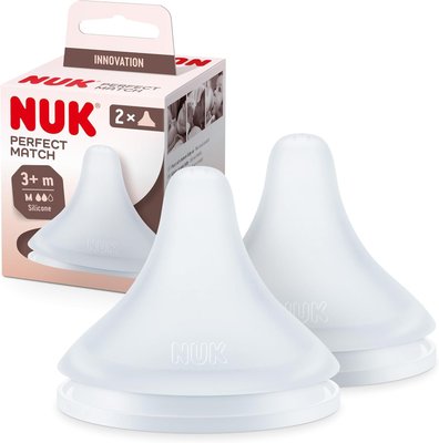 Repas - Accessoires pour Biberons - 2 tétines en silicone taille M - 3m+ - NUK Perfect match