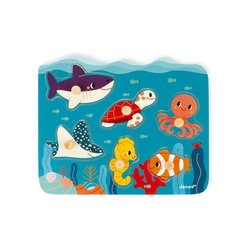 Jeux - Jeux Éducatifs et Puzzle - Puzzle à Tenons en Bois Animaux marins