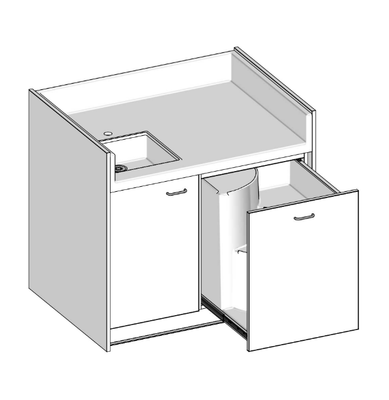 Change - Meuble à Langer crèche - Table à langer 1 cuve compact - 110 cm