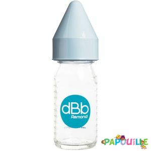 Repas - Biberons Classic et Large - Biberon en verre 110ml avec tétine caoutchouc nn ciel