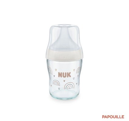 Repas - Biberons Classic et Large - Biberon en verre avec tétine en silicone - 120 ml - Perfect Match NUK