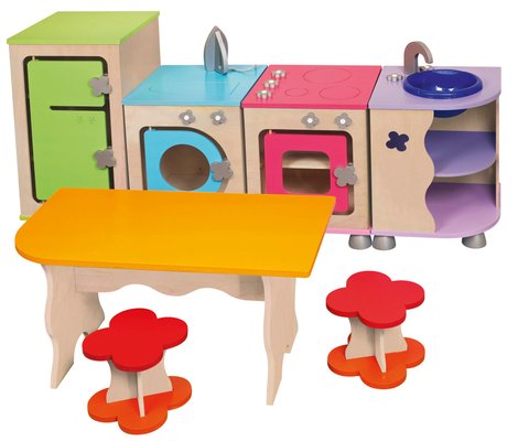Mobilier - Mobilier de jeux d'imitation - Bloc réfrigérateur avec 2 étagères imitation en bois