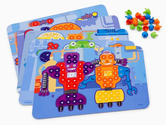 Jeux - Jeux Éducatifs et Puzzle - Kit mosaïques à picots moyens - 150 pièces