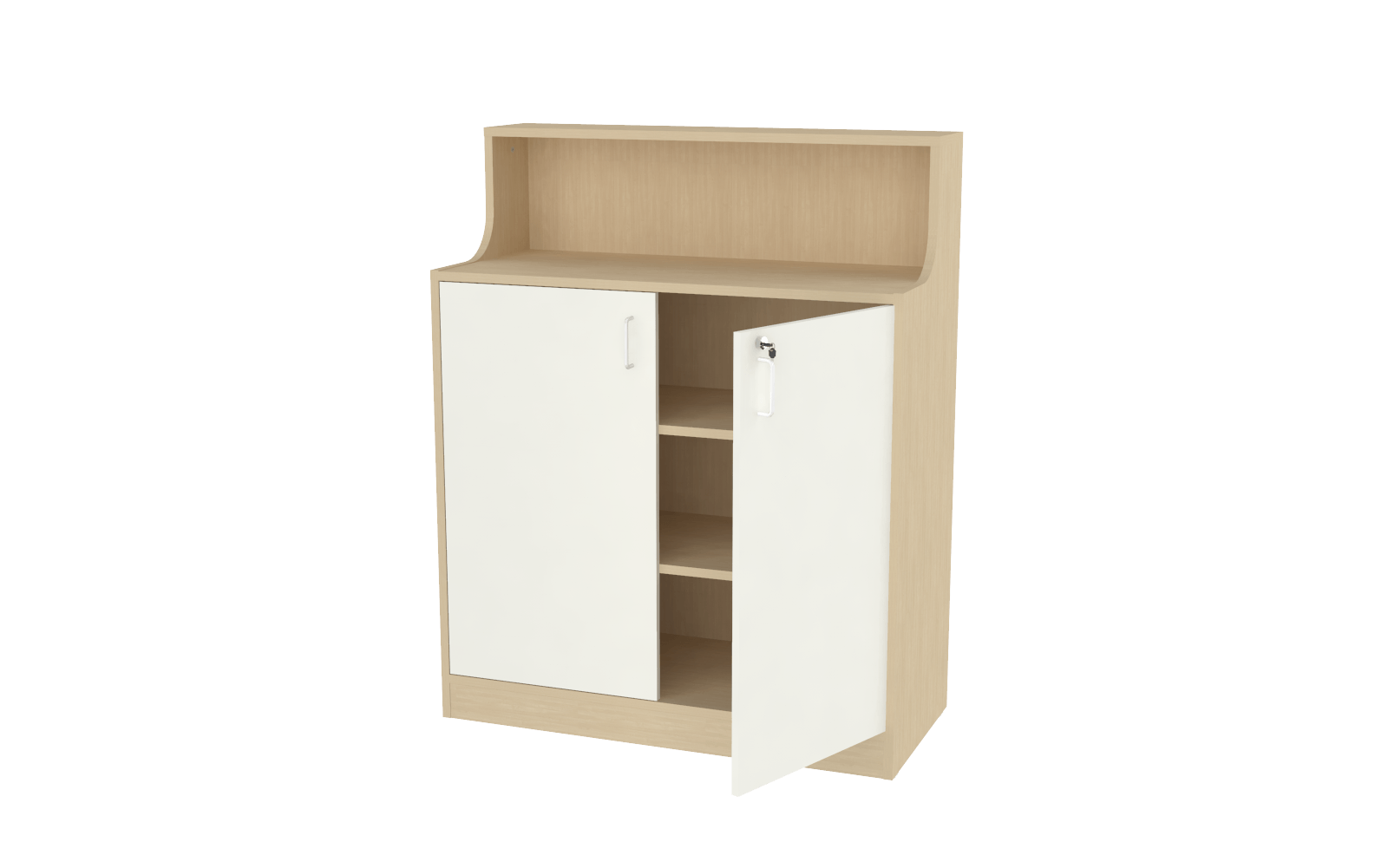 Meuble d'accueil - 3 étages - blanc