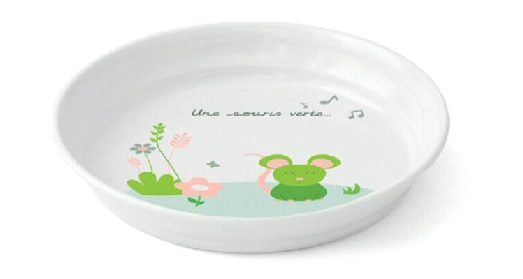 Repas - Assiettes Enfants et à Compartiments - Assiette creuse mélamine souris verte