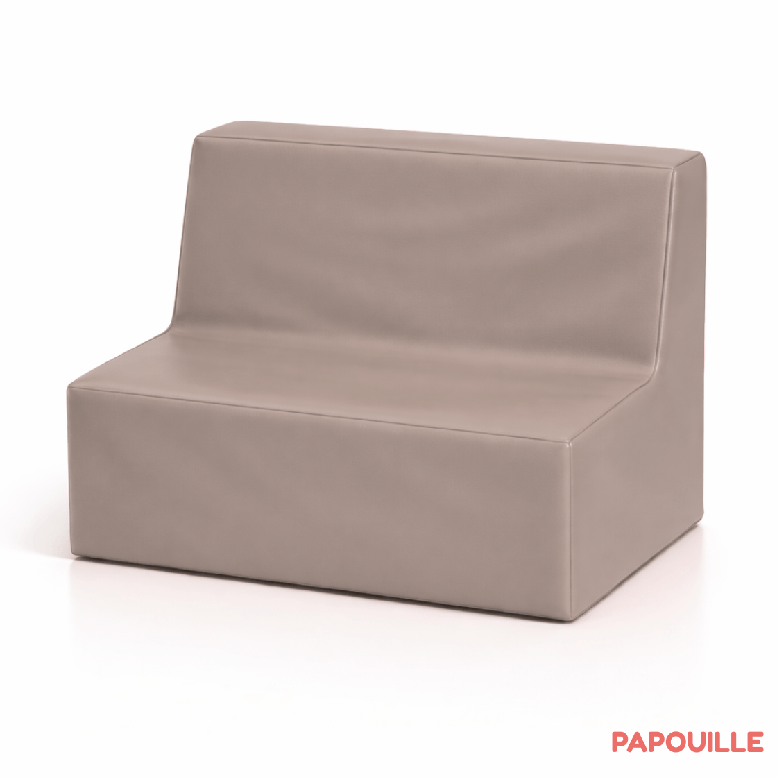 Banquette enfant 2 à 3 places en mousse pvc h. 25cm taupe