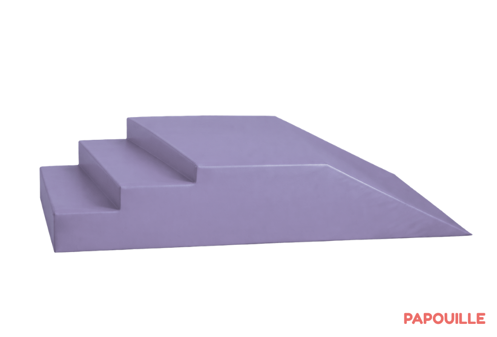 Module escalier toboggan 3 marches en mousse pvc h.30cm parme