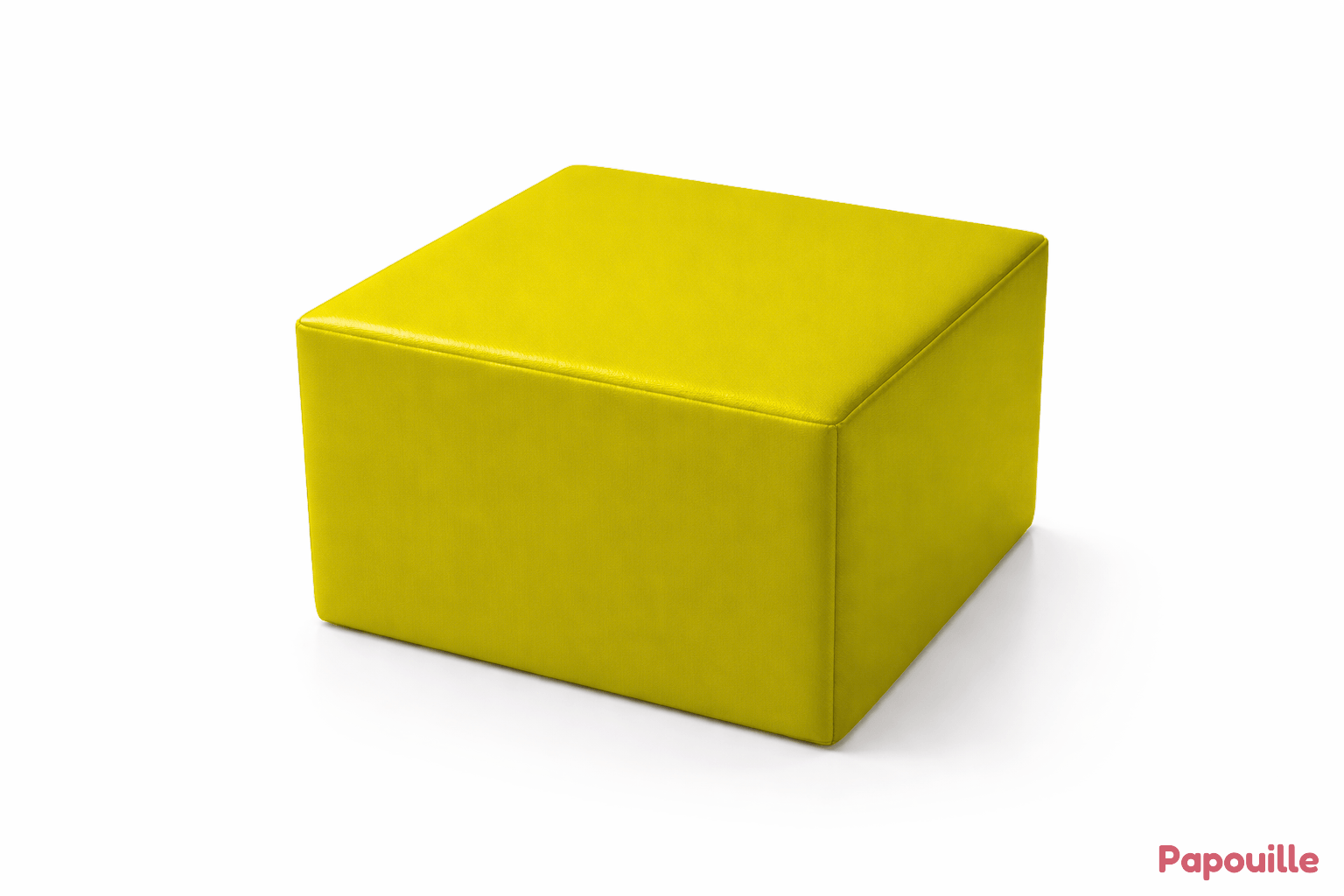 Pouf cube en mousse pvc h.25cm jaune