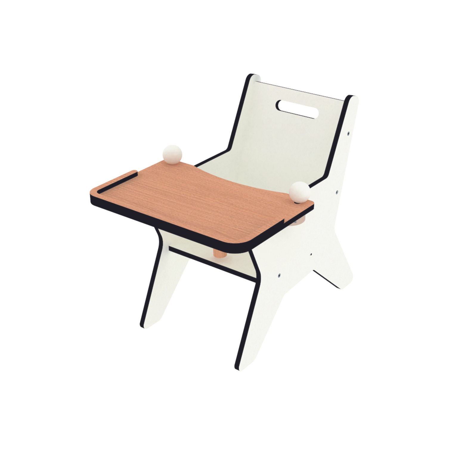 Fauteuil avec Tablette amovible T1 Hêtre