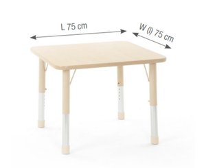 Mobilier - Table crèche et scolaire - Table carrée beige - mélaminé - 75 x 75 cm