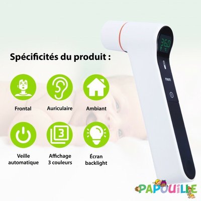 Médical et Prévention - Thermomètres et Humidificateurs - Thermomètre sans contact infrarouge mill'o sante