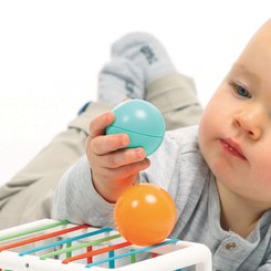 Jouets - Jouets à Empiler ou à Encastrer - Cube de manipulation cage à balles