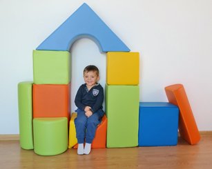 Motricité - Parcours de Motricité Maternelle - Set de 11 blocs en mousse pour structure de motricité complète multi-couleurs