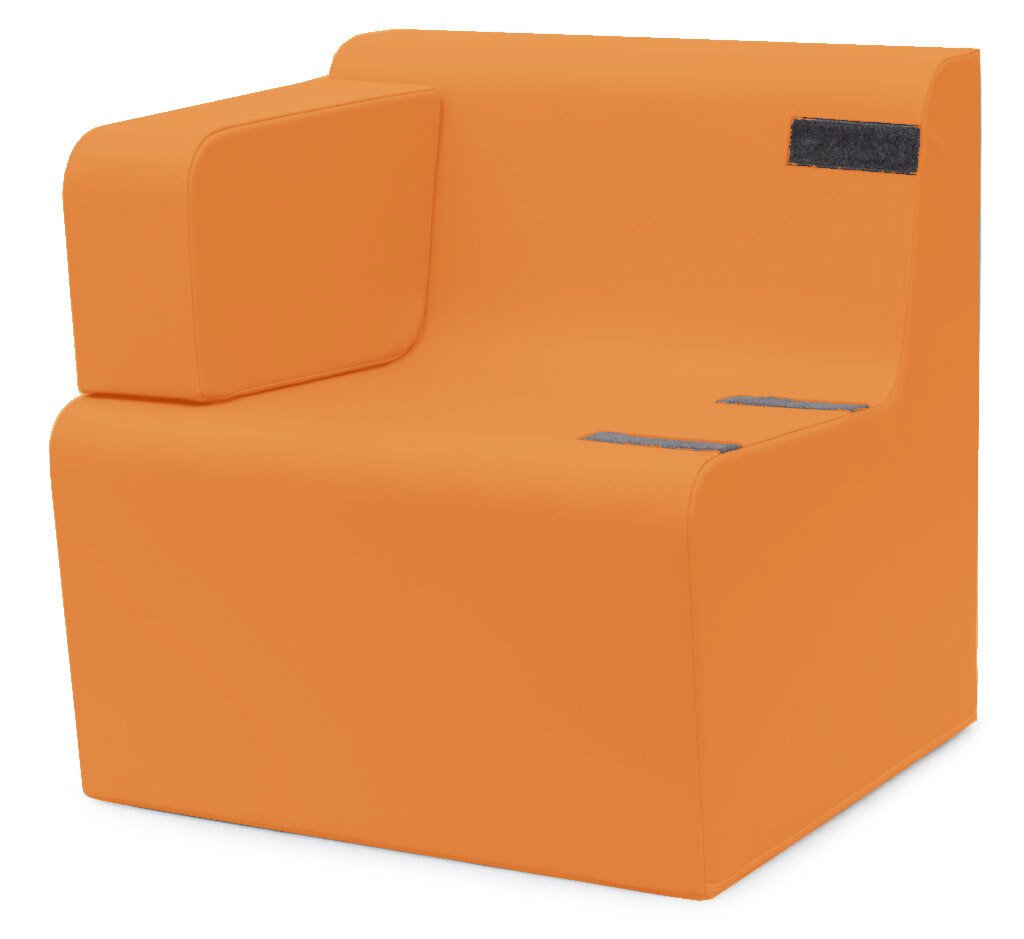 Fauteuil individuel allaitement 1 accoudoir orange