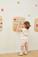 Motricité - Structure et panneaux D'activités - Panneau mural d’activités – Tracés et formes - 12 mois +