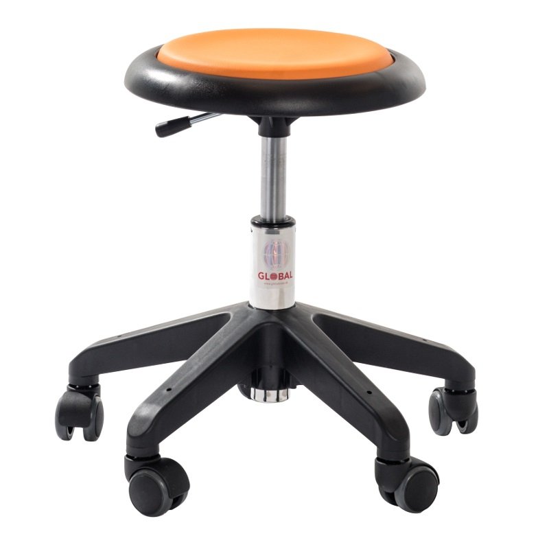 Tabouret rembourré réglable en hauteur Micro simili-cuir Orange