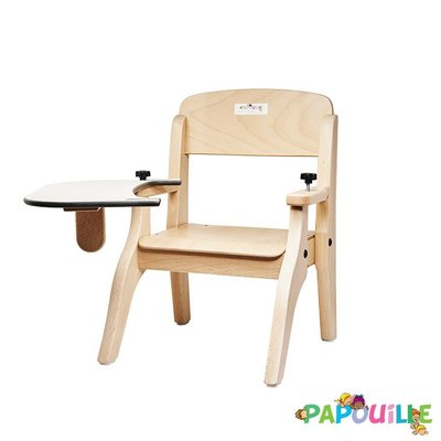Puériculture - Chaise haute bébé et Siège Repas - Fauteuil bébé repas en bois avec tablette de h.21cm t0