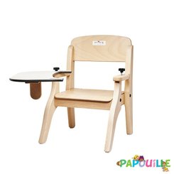 Puériculture - Chaise haute bébé et Siège Repas - Fauteuil bébé repas en bois avec tablette de h.21cm t0