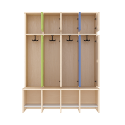 Mobilier - Banc vestiaire & Porte Manteaux - Vestiaire 4 places avec assise T1 - WIS