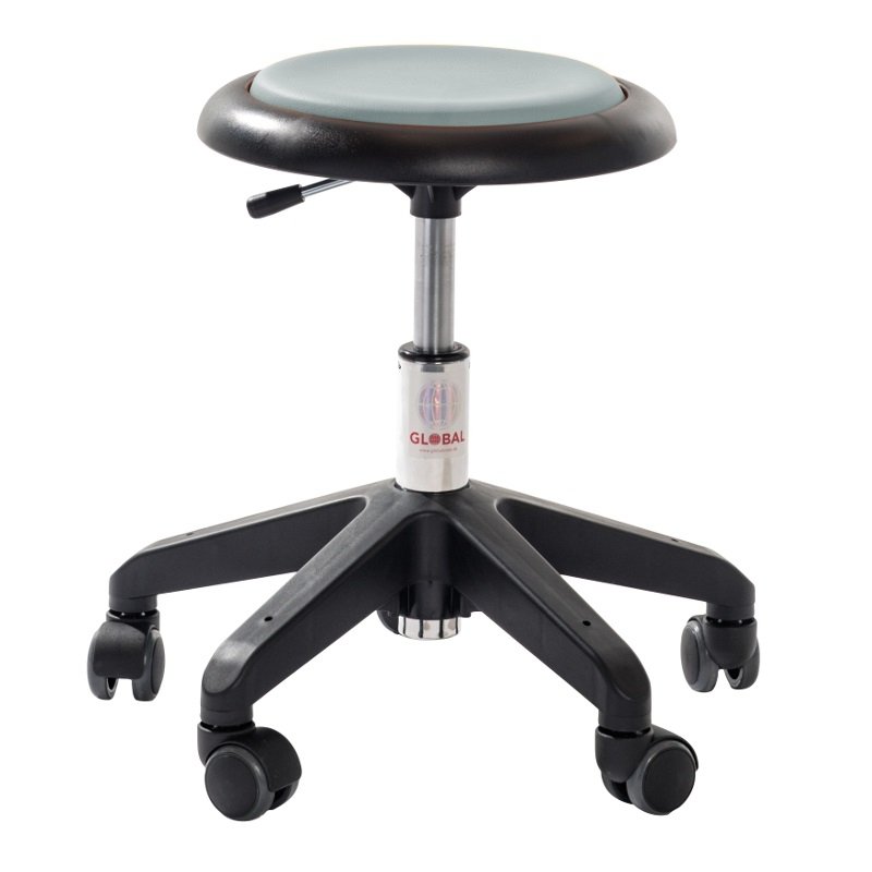 Tabouret rembourré réglable en hauteur Micro simili-cuir Gris